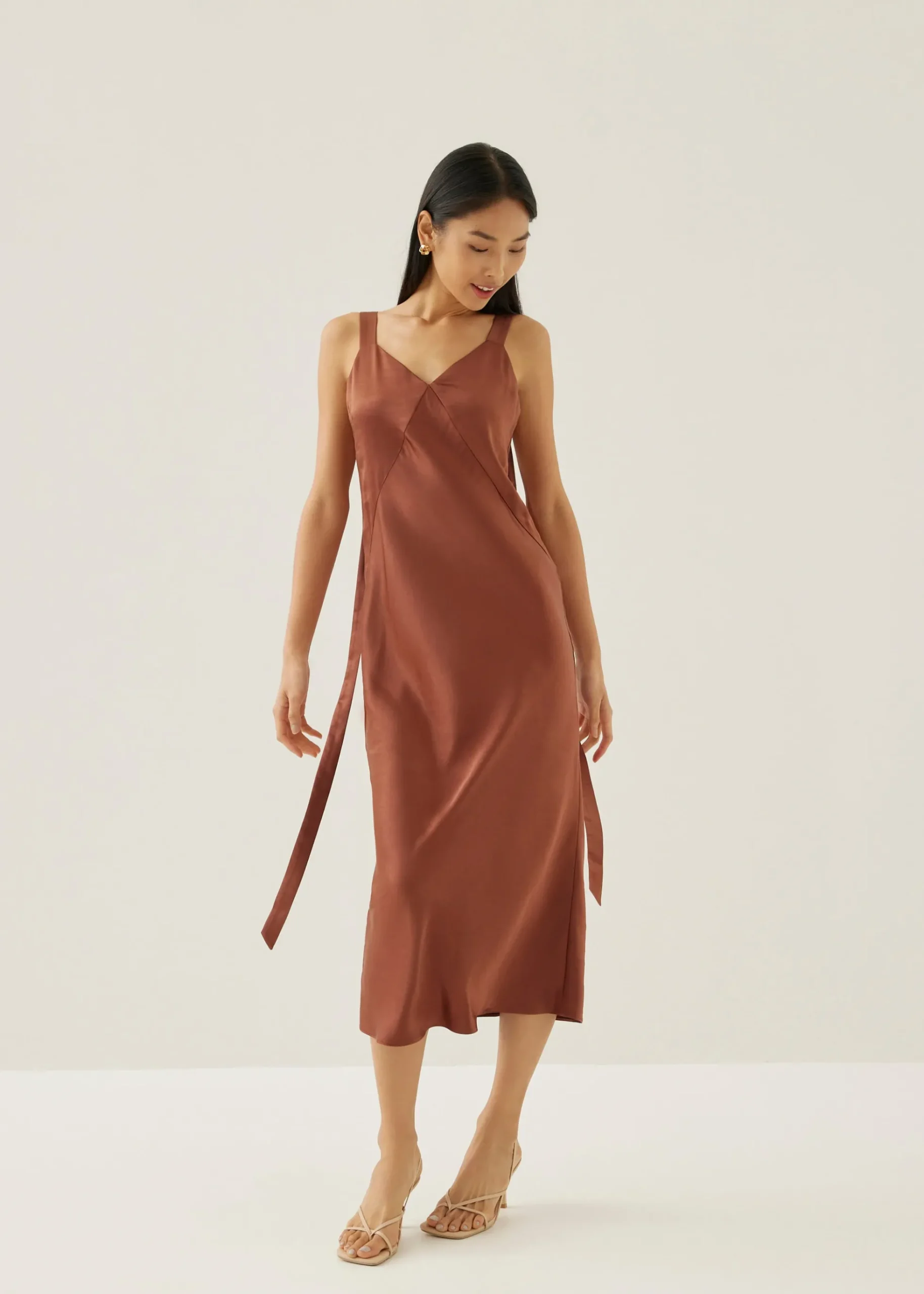 Mariette Satin Column Midaxi Dress