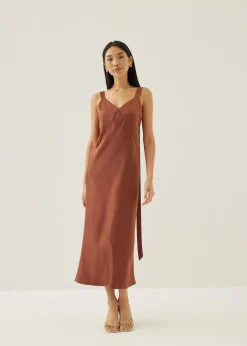 Mariette Satin Column Midaxi Dress