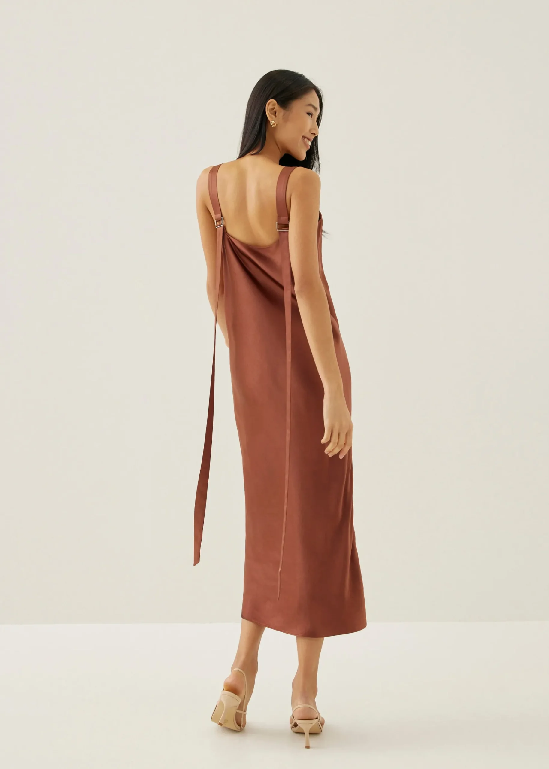 Mariette Satin Column Midaxi Dress