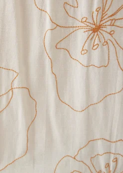 Martina Embroidered Mandarin Collar Mini Dress in Rekindled Blooms