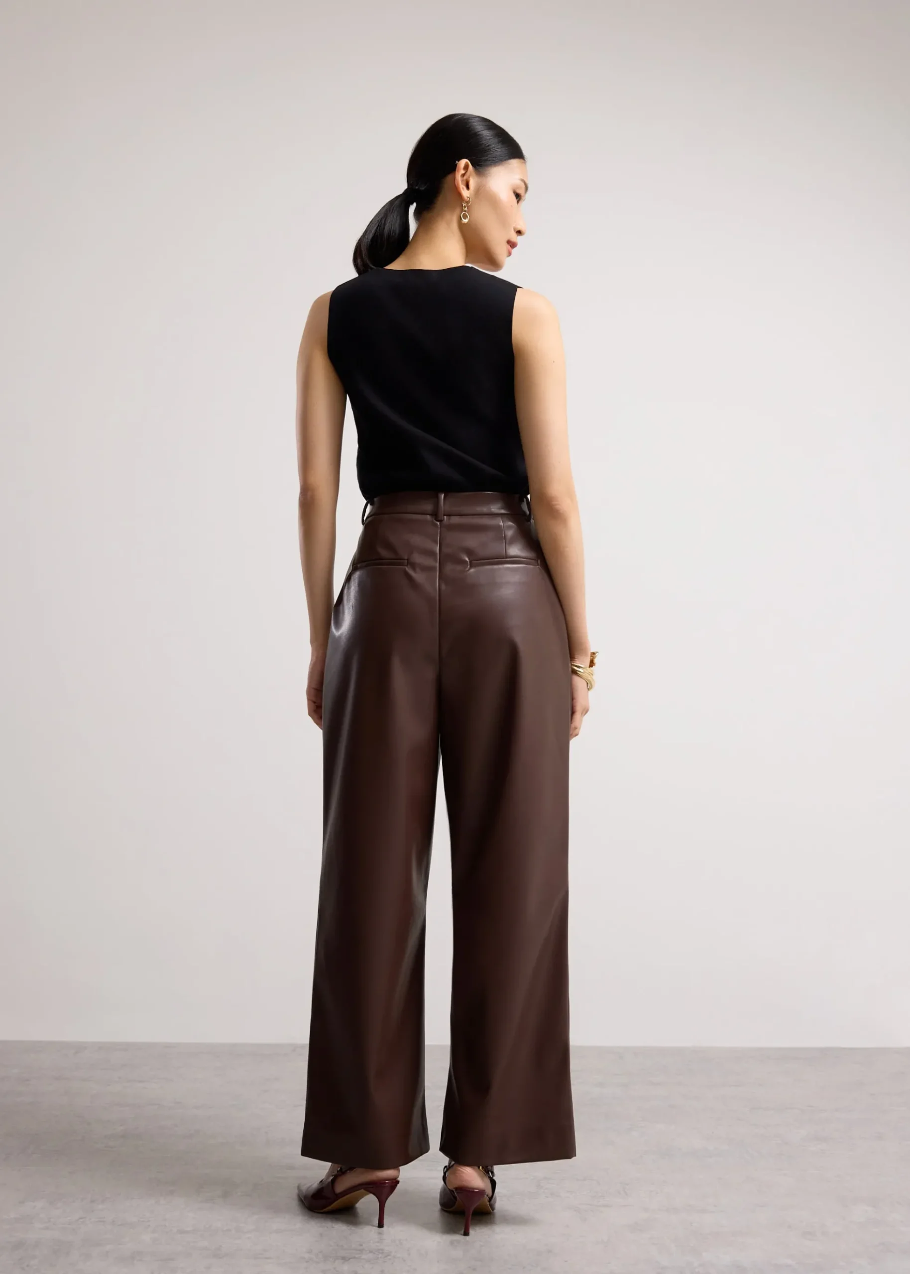 Martine Vegan Leather Straight Leg Pants