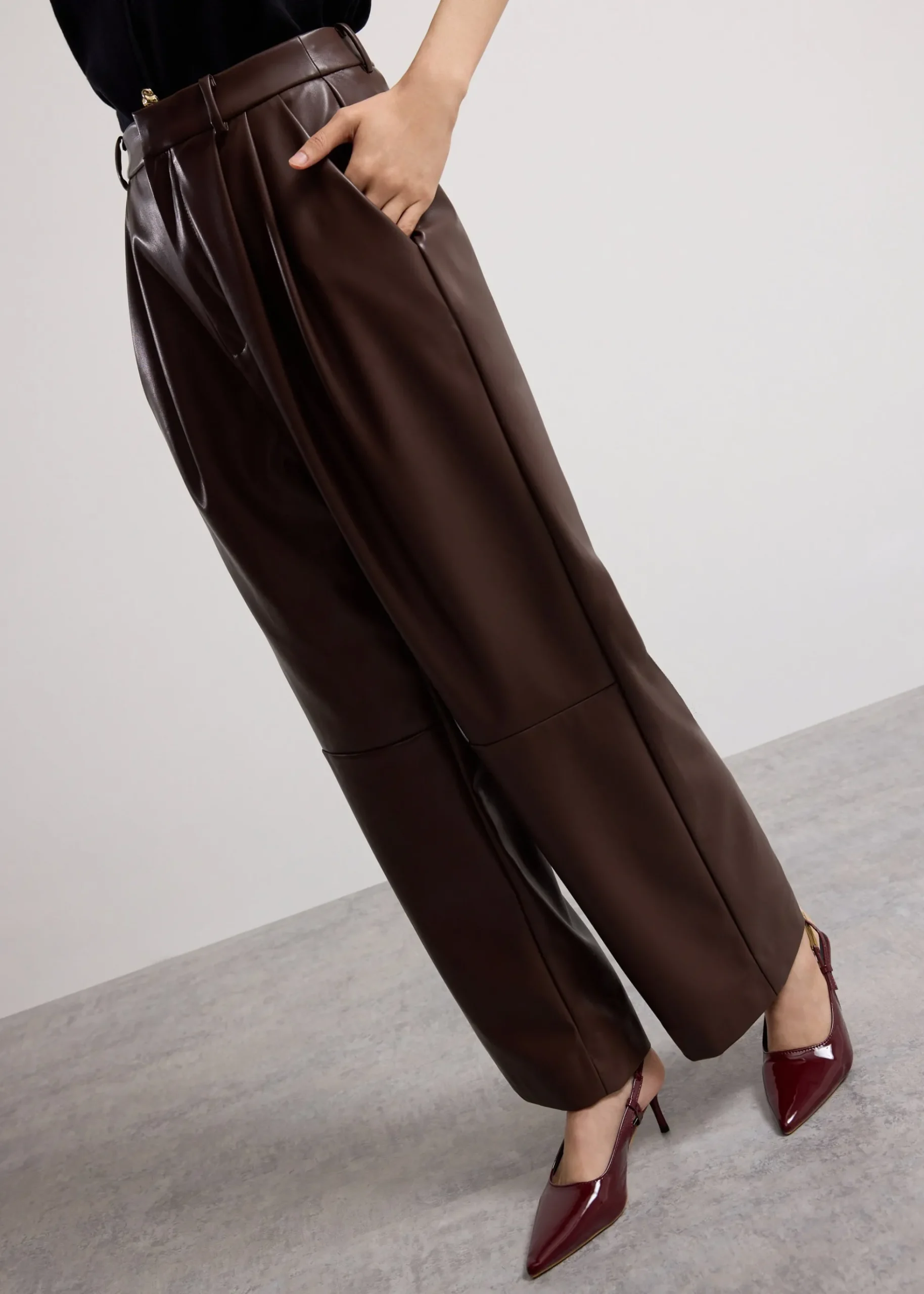 Martine Vegan Leather Straight Leg Pants