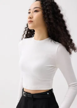 Mason Crop Crew Neck Long Sleeve Top