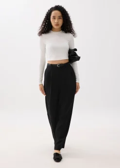 Mason Crop Crew Neck Long Sleeve Top