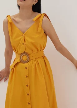 Matilde Tie Shoulder Trapeze Midi Dress