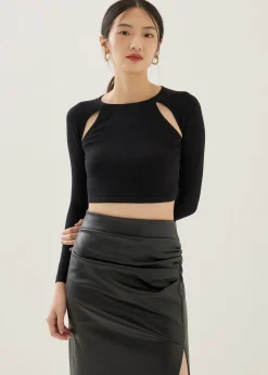Maudi Knit Fitted Crop Top