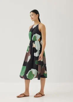 Maurice Cut Out Midi Dress in Artful Blooms