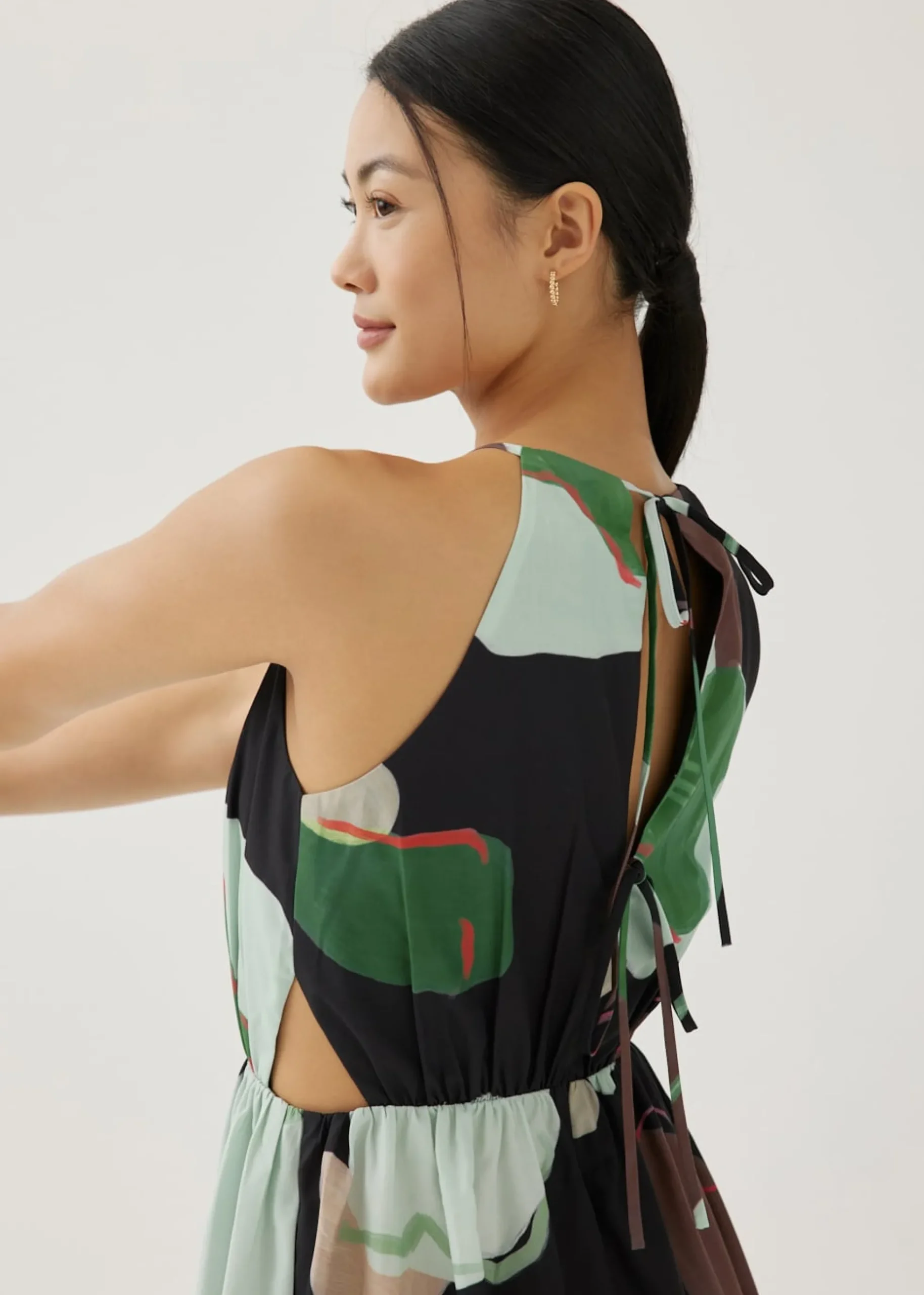 Maurice Cut Out Midi Dress in Artful Blooms
