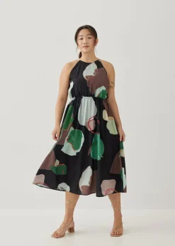 Maurice Cut Out Midi Dress in Artful Blooms
