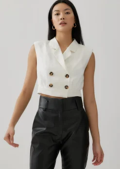 Maxene Padded Linen Vest