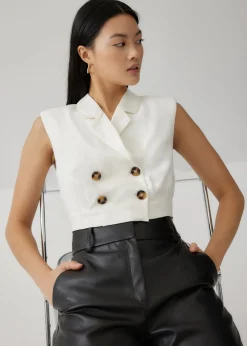Maxene Padded Linen Vest