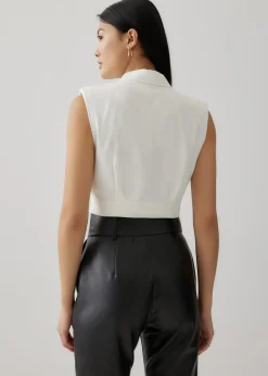 Maxene Padded Linen Vest
