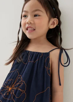 Mei Embroidered Babydoll Camisole Top in Rekindled Blooms