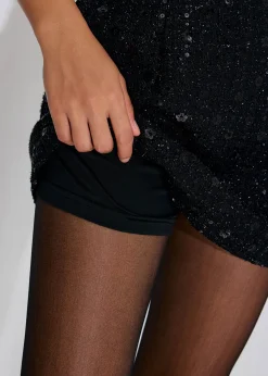 Meiyan Sequin Tweed A-line Mini Skirt