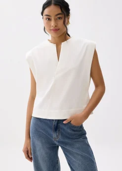 Melati Cotton Boxy Shell Top