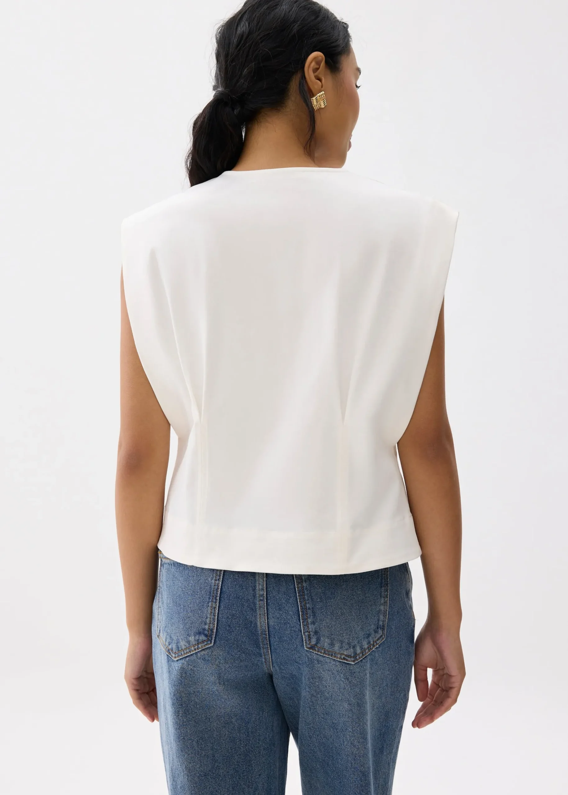 Melati Cotton Boxy Shell Top