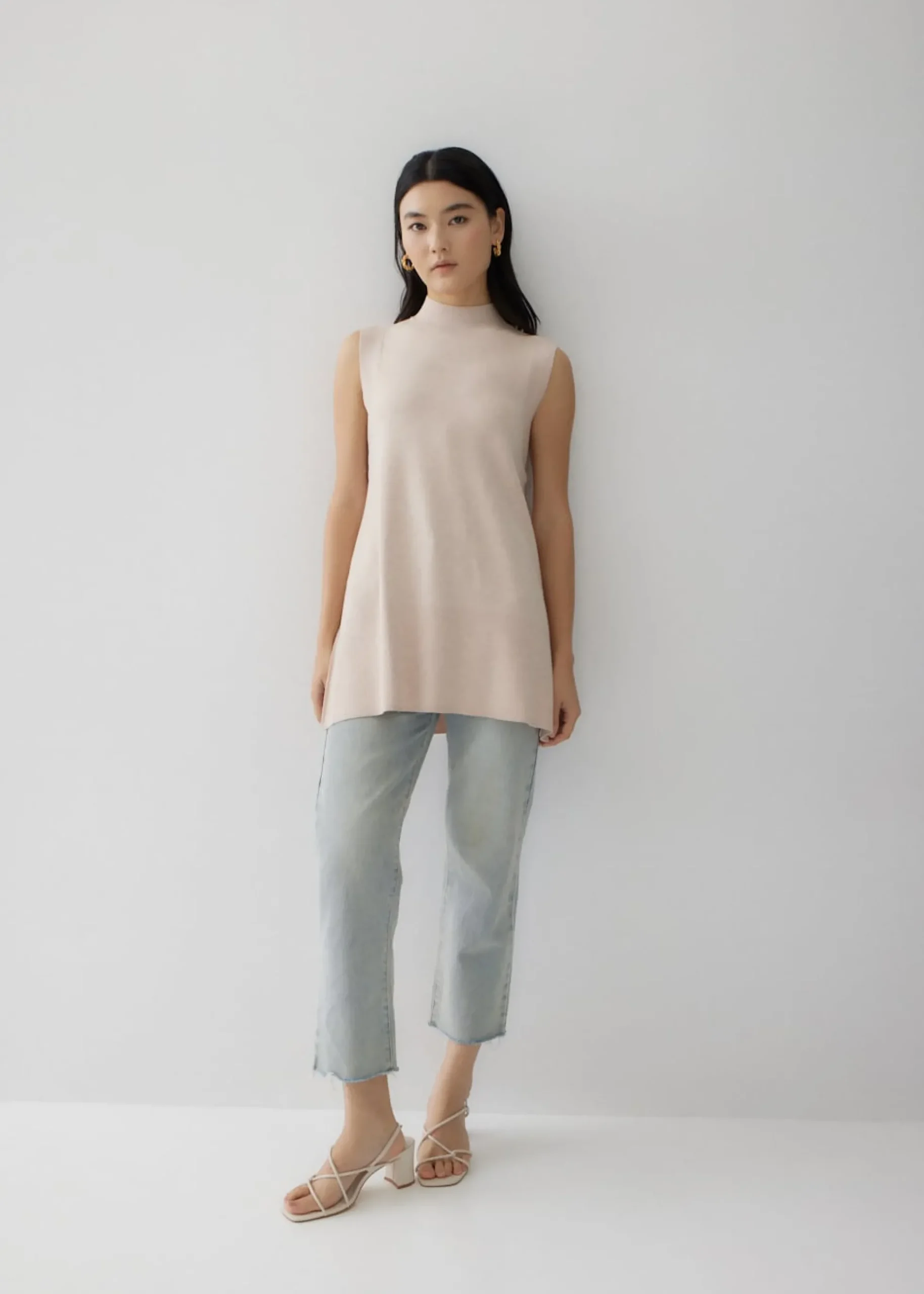 Melinda High Neck Knit Tank Top