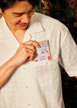 Men's Broderie Relaxed Collared Shirt