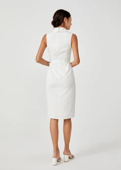 Merida Pinstripe Tailored Midi Dress