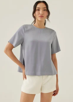 Merlie Relaxed Satin Shell Top
