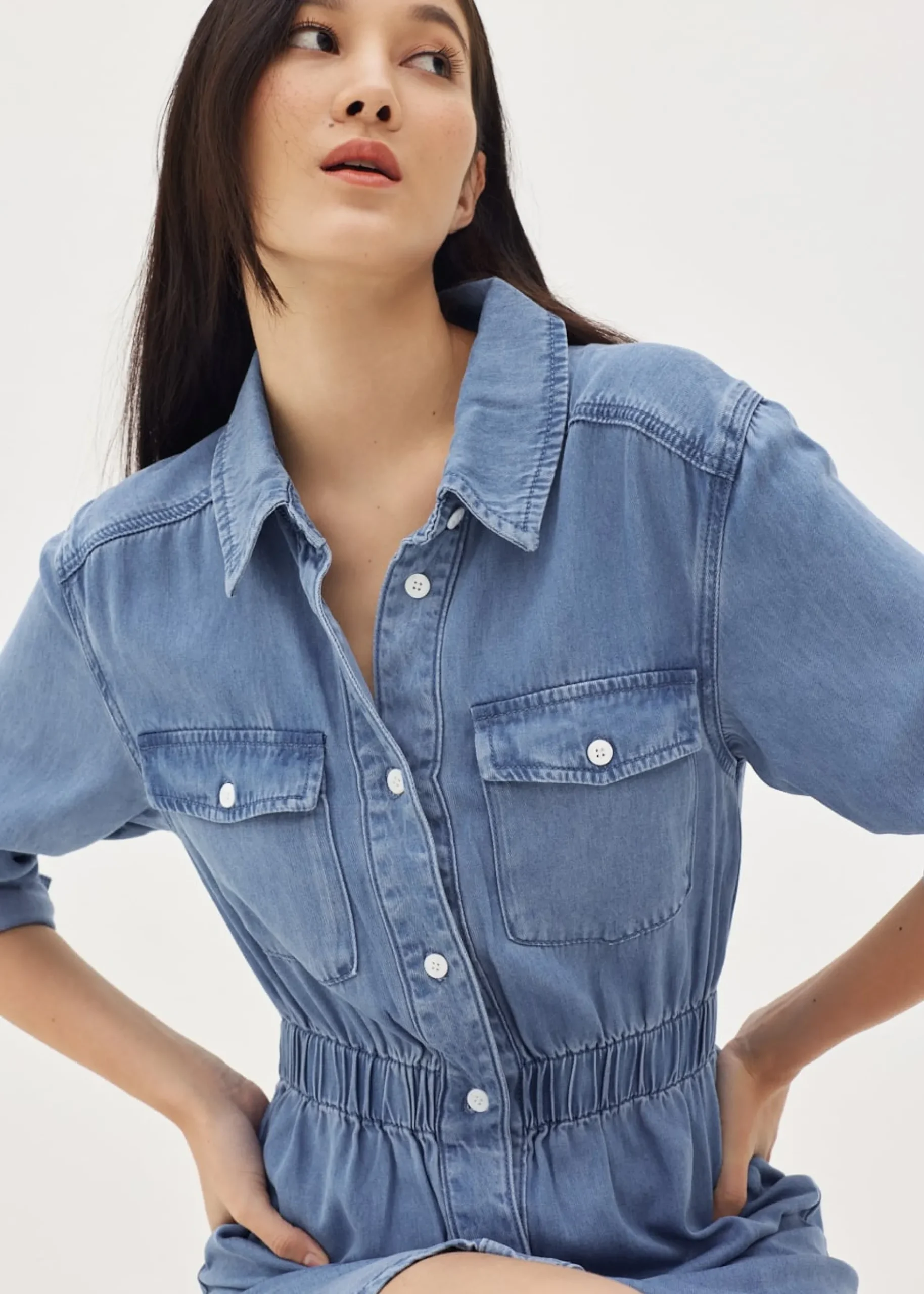 Micaela Elastic Denim Dress