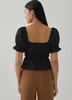 Minerva Elastic Puff Sleeve Top
