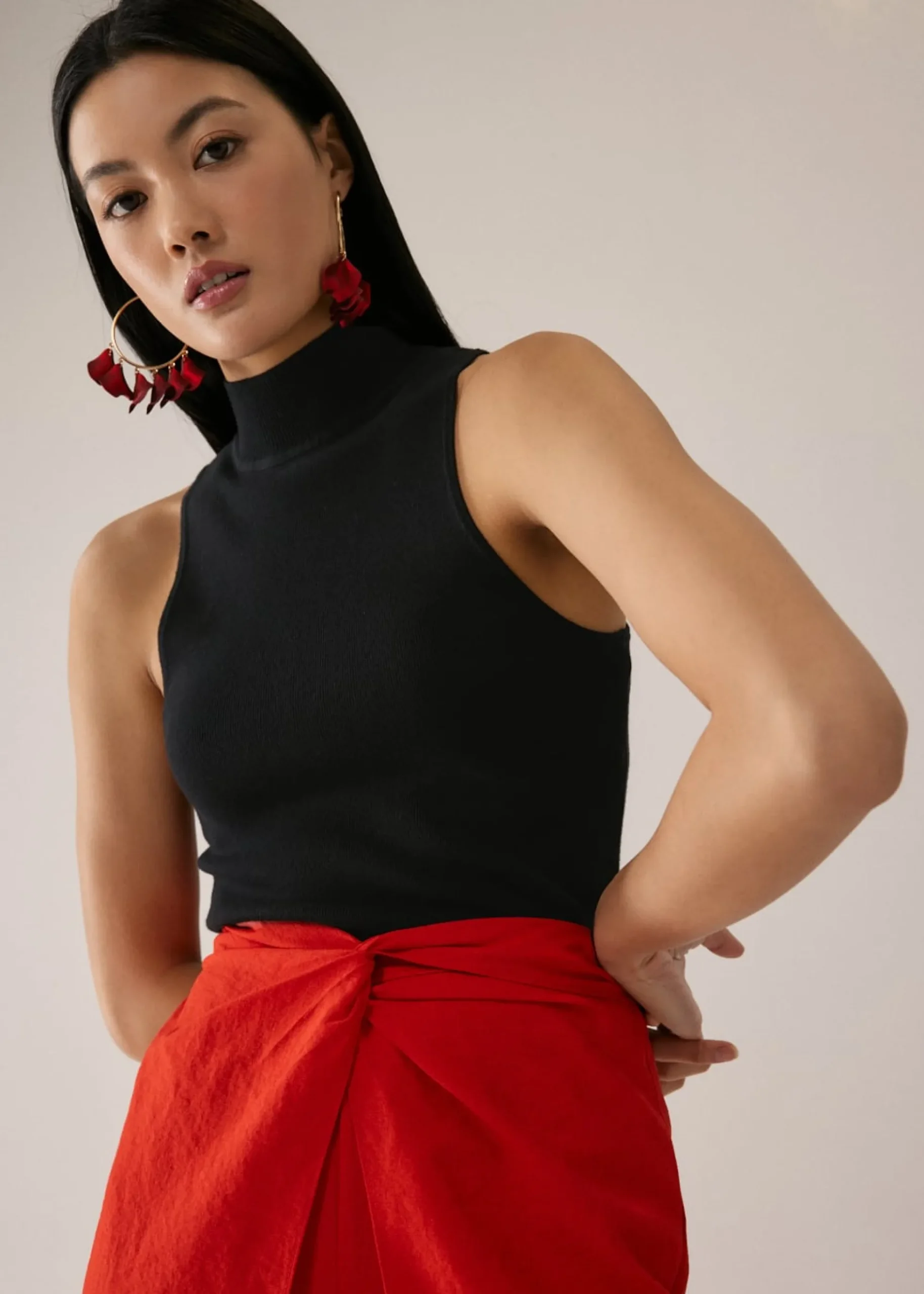 Monika High Neck Knit Tank
