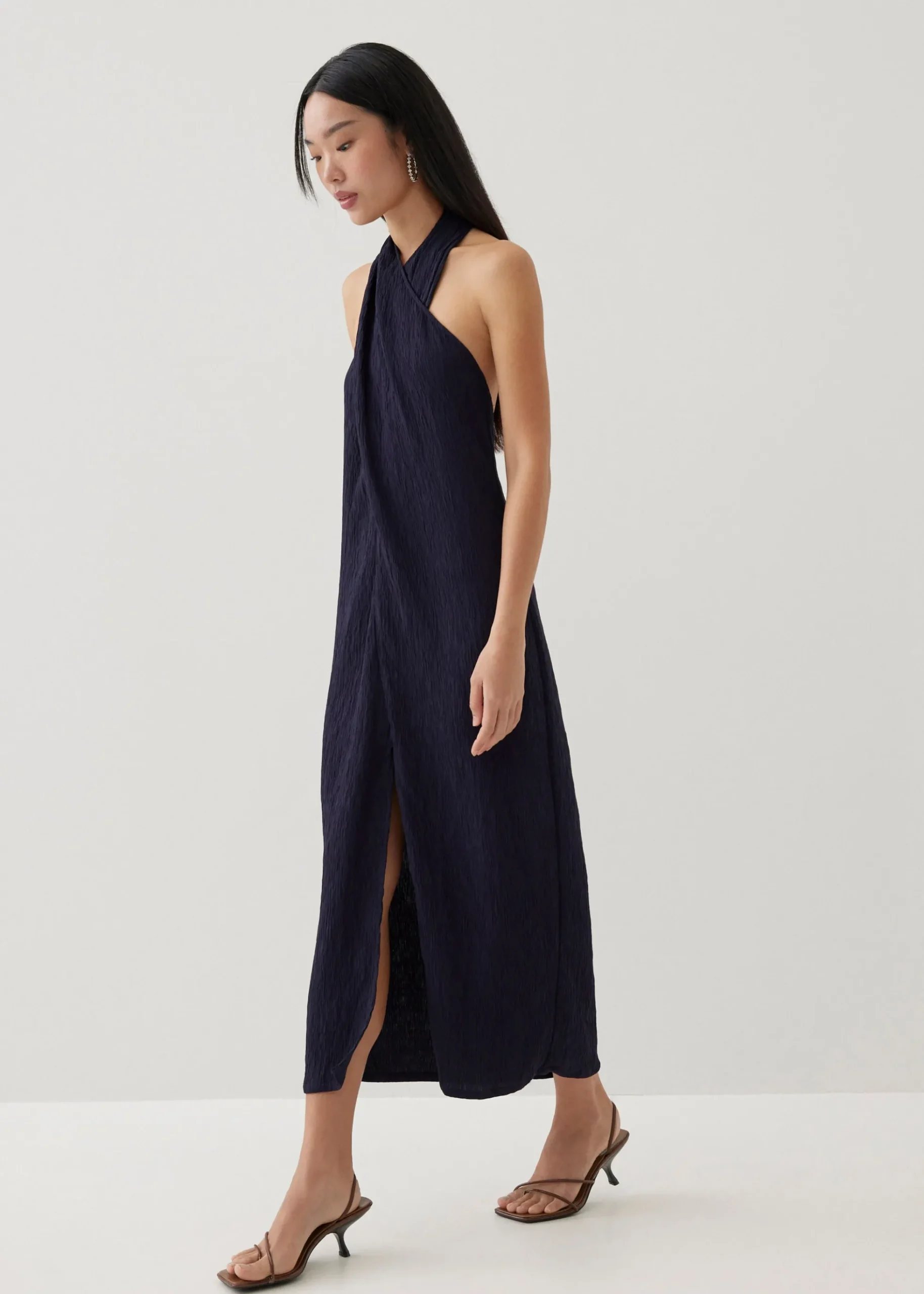 Morgann Column Wrap Maxi Dress