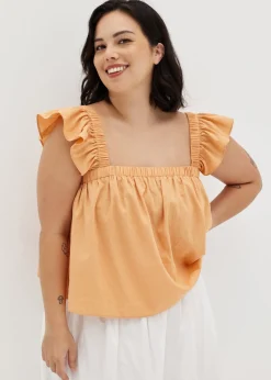 Moya Textured Ruffle Sleeve Top