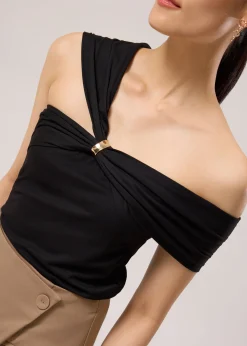 Multi-way Ponte Off-Shoulder Fitted Top