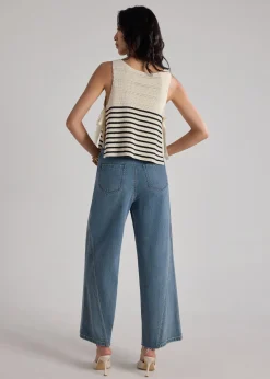 Multi-way Striped Knit Side Tie Top