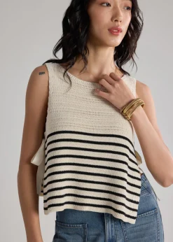 Multi-way Striped Knit Side Tie Top