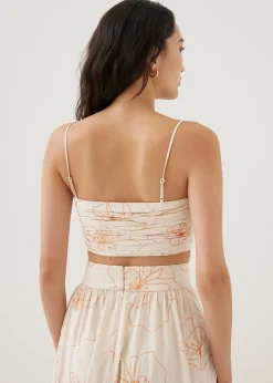 Naomi Embroidered Camisole Top in Rekindled Blooms