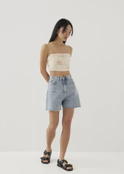 Naomi Embroidered Camisole Top in Rekindled Blooms