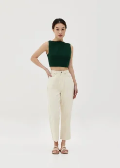 Nelizza Boat Neck Crop Top