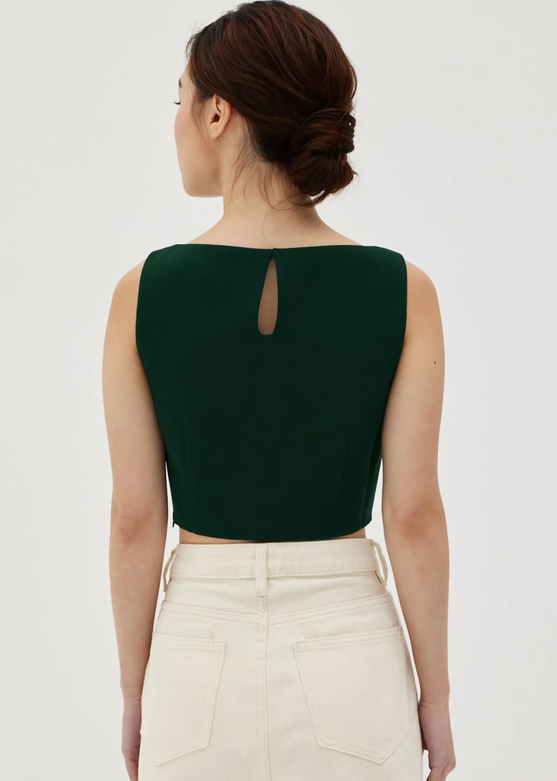 Nelizza Boat Neck Crop Top