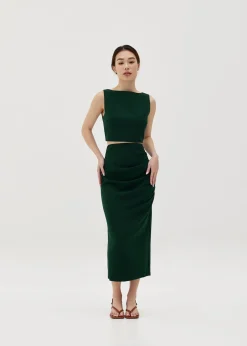 Nelizza Boat Neck Crop Top