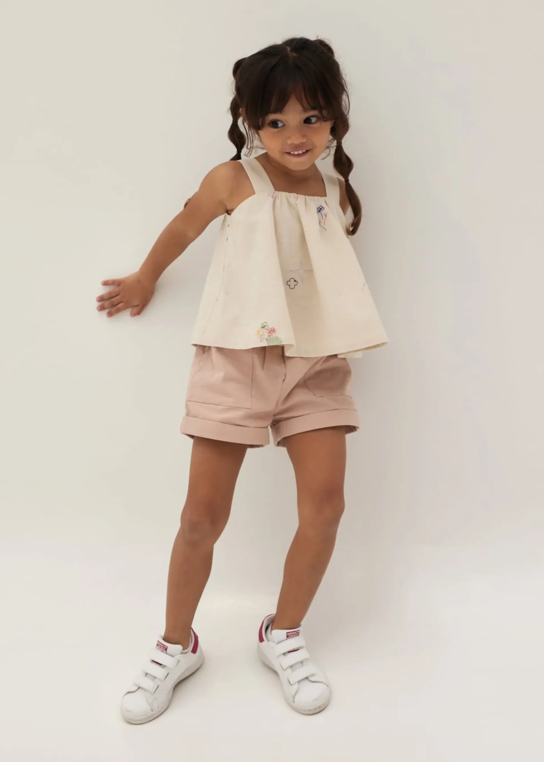 Nellie Embroidered Swing Camisole in Humble Abode