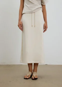 Neoprene High Waist Column Midaxi Skirt