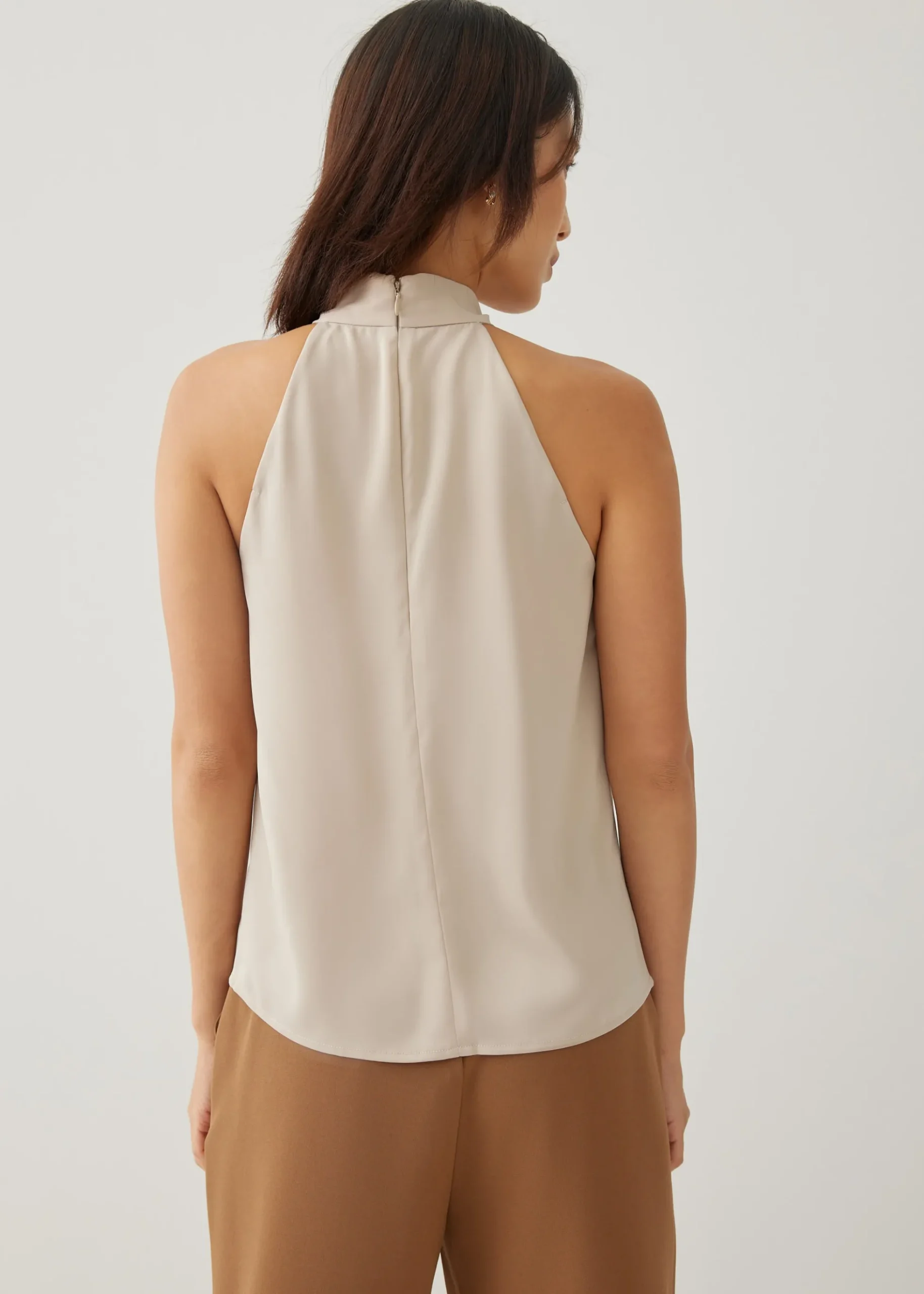 Nevelle Satin Twist Halter Top