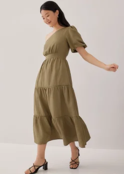 Niegel Tiered Toga Puff Sleeve Dress