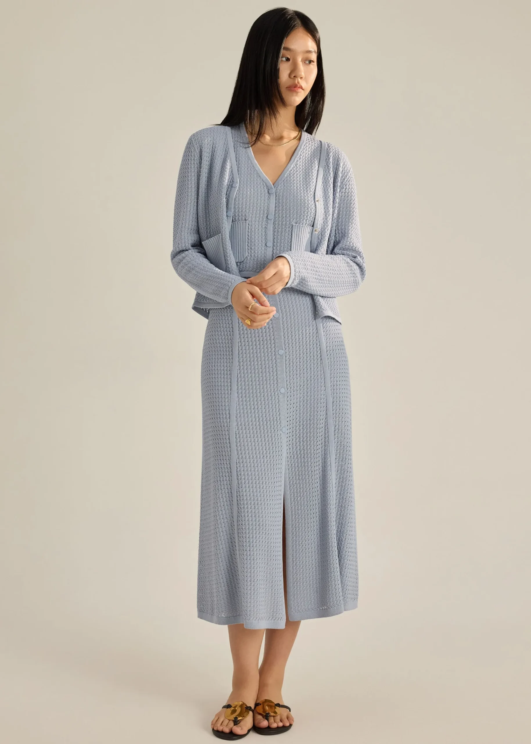 Nisa Waffle Knit A-Line Skirt