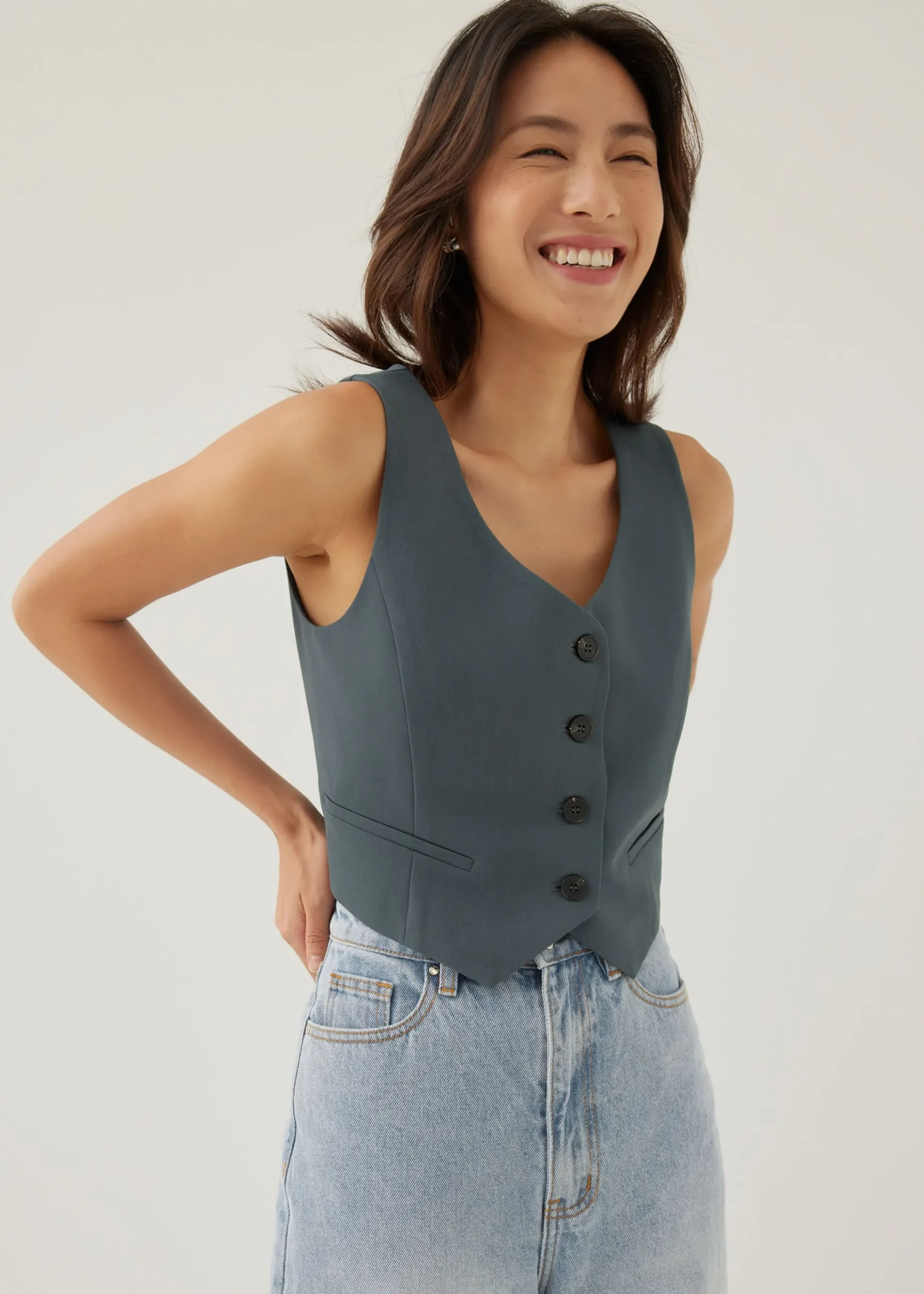 Nixe Tailored Button Down Vest