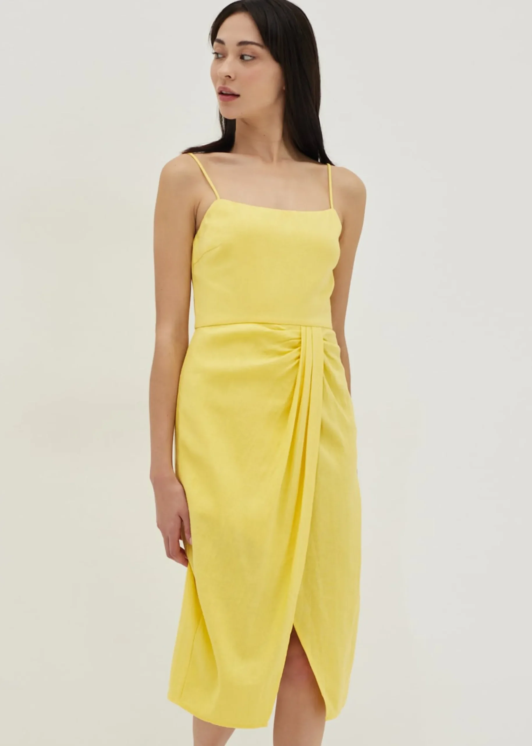 Noemi Linen Bodycon Midi Dress