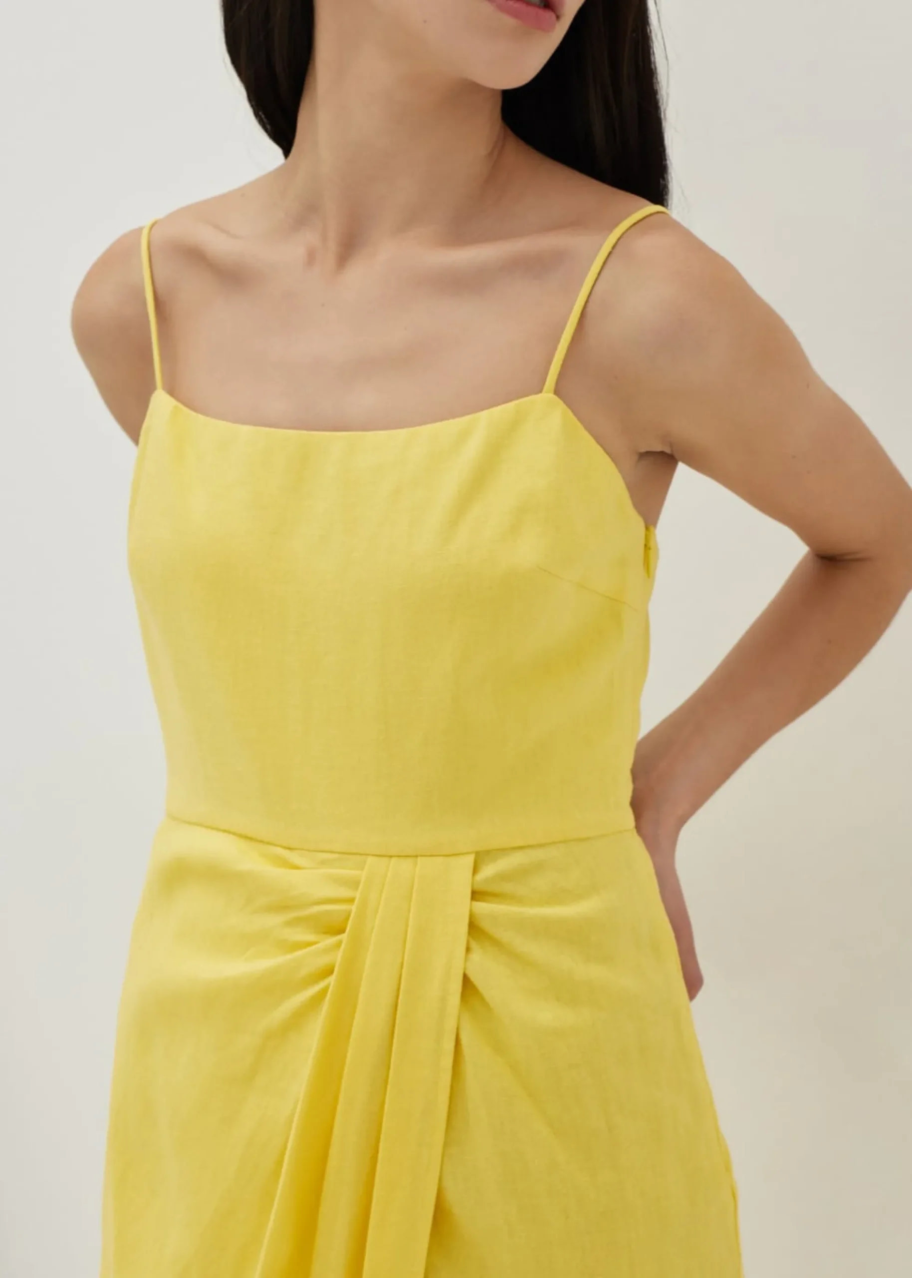 Noemi Linen Bodycon Midi Dress