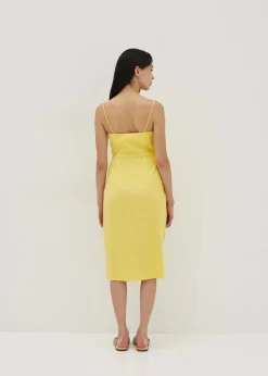 Noemi Linen Bodycon Midi Dress