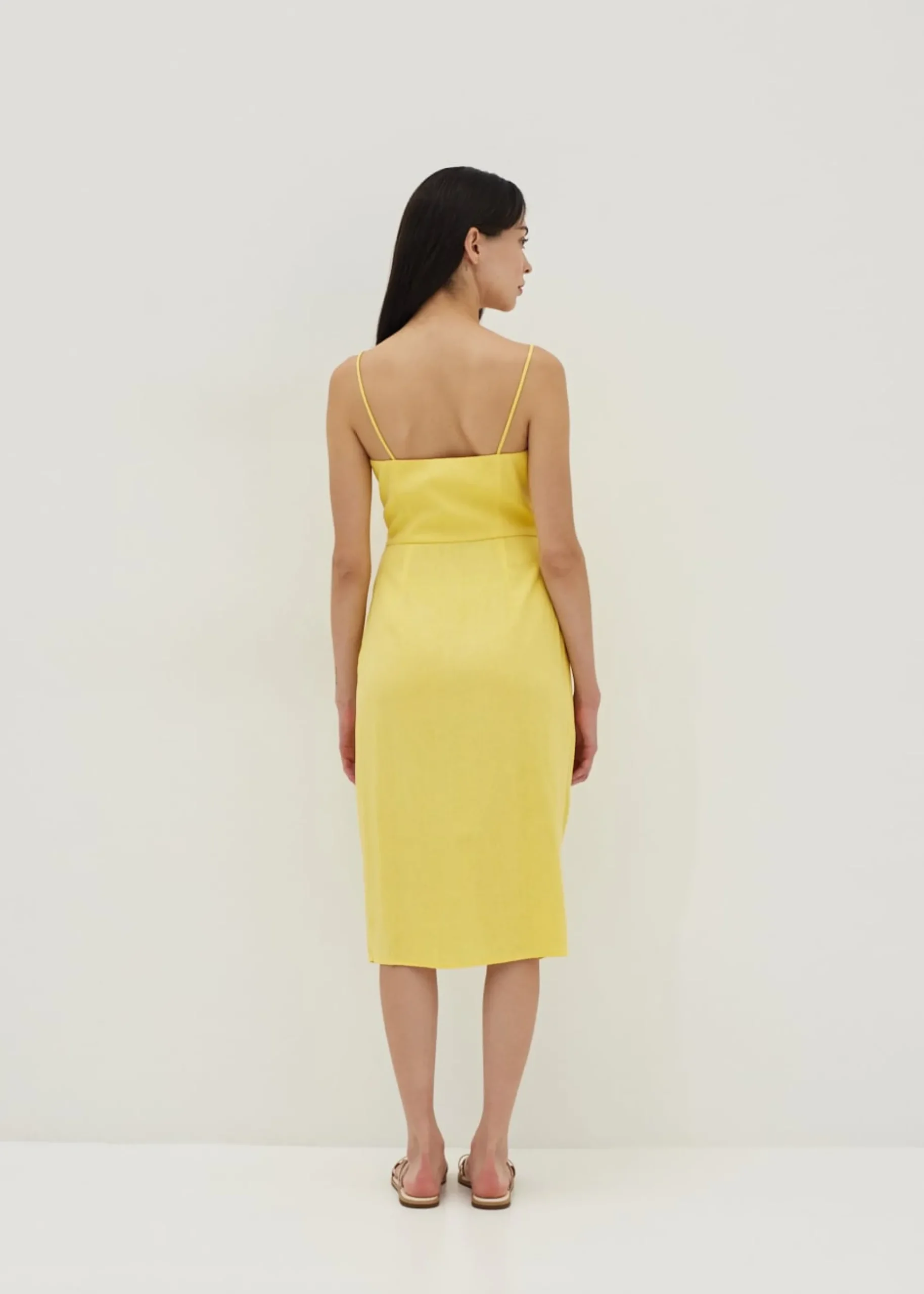 Noemi Linen Bodycon Midi Dress