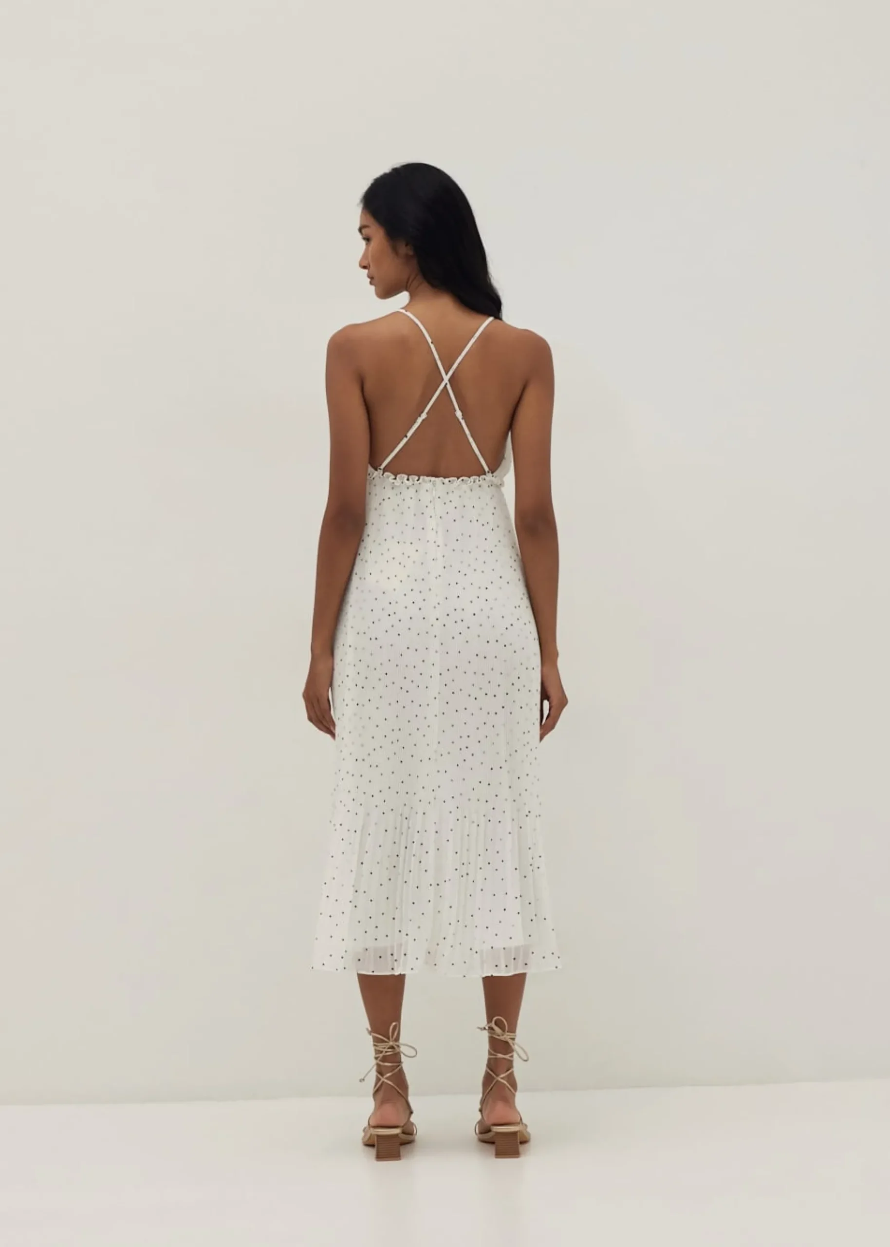 Noemi Padded Polka Dot Dress