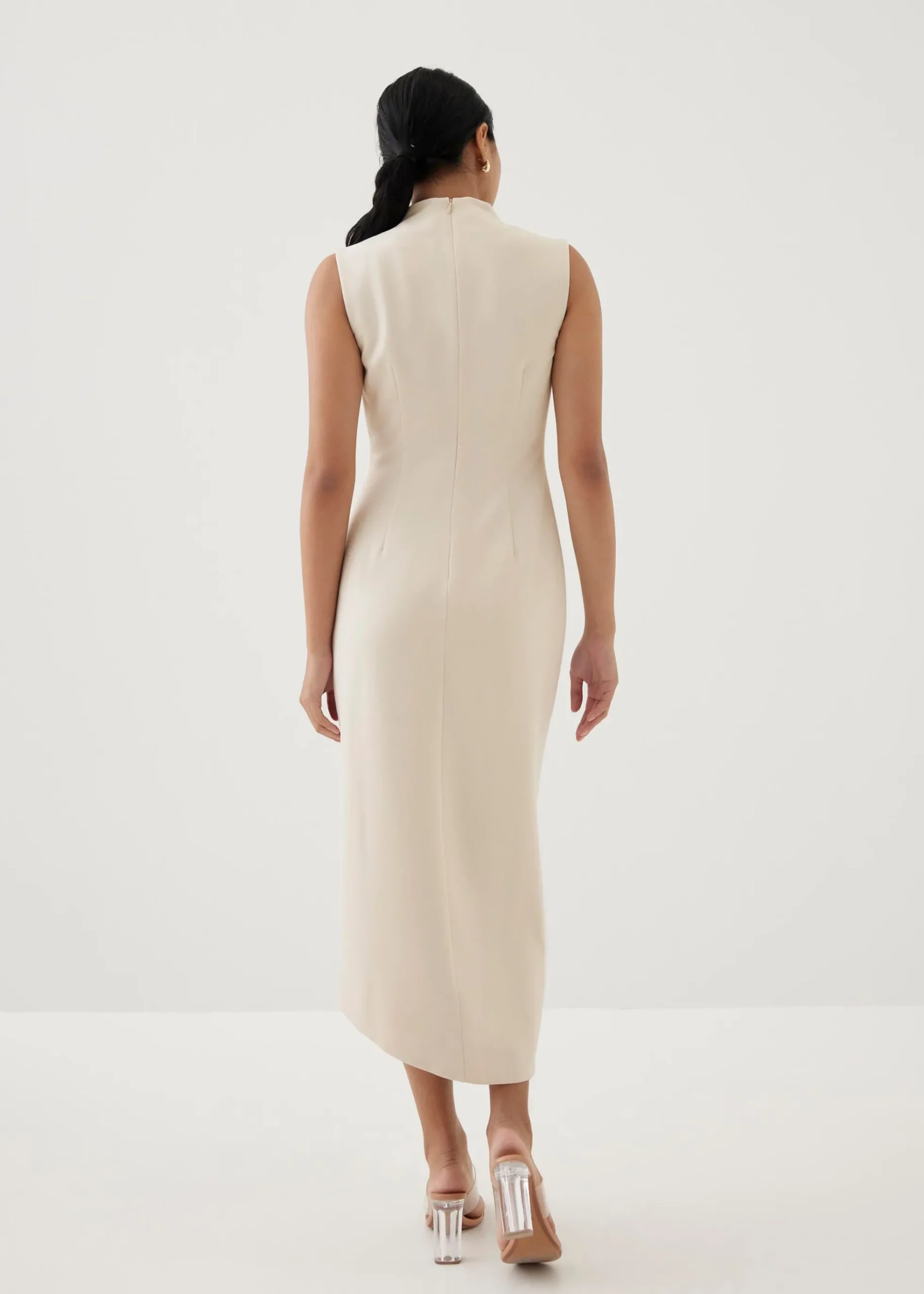 Nonna High Neck Column Maxi Dress