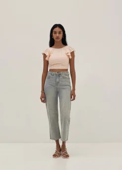 Nora Padded Broderie Tie Back Top